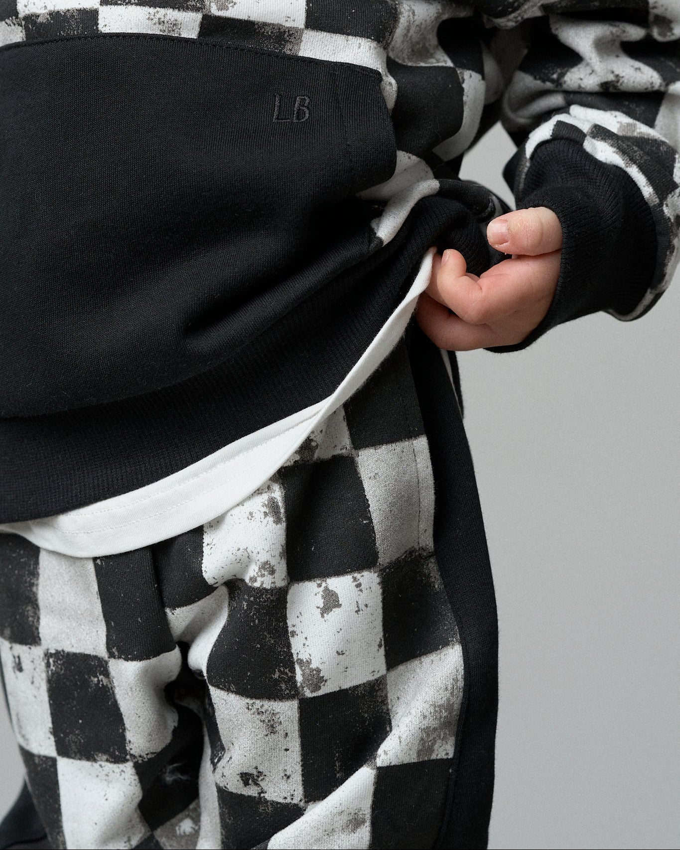 Checkered Sweatpant - Black - Little Bipsy