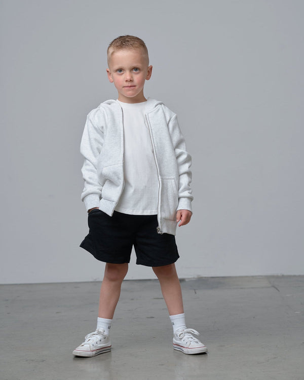 Classic Zip Hoodie - Light Heather Grey - Little Bipsy