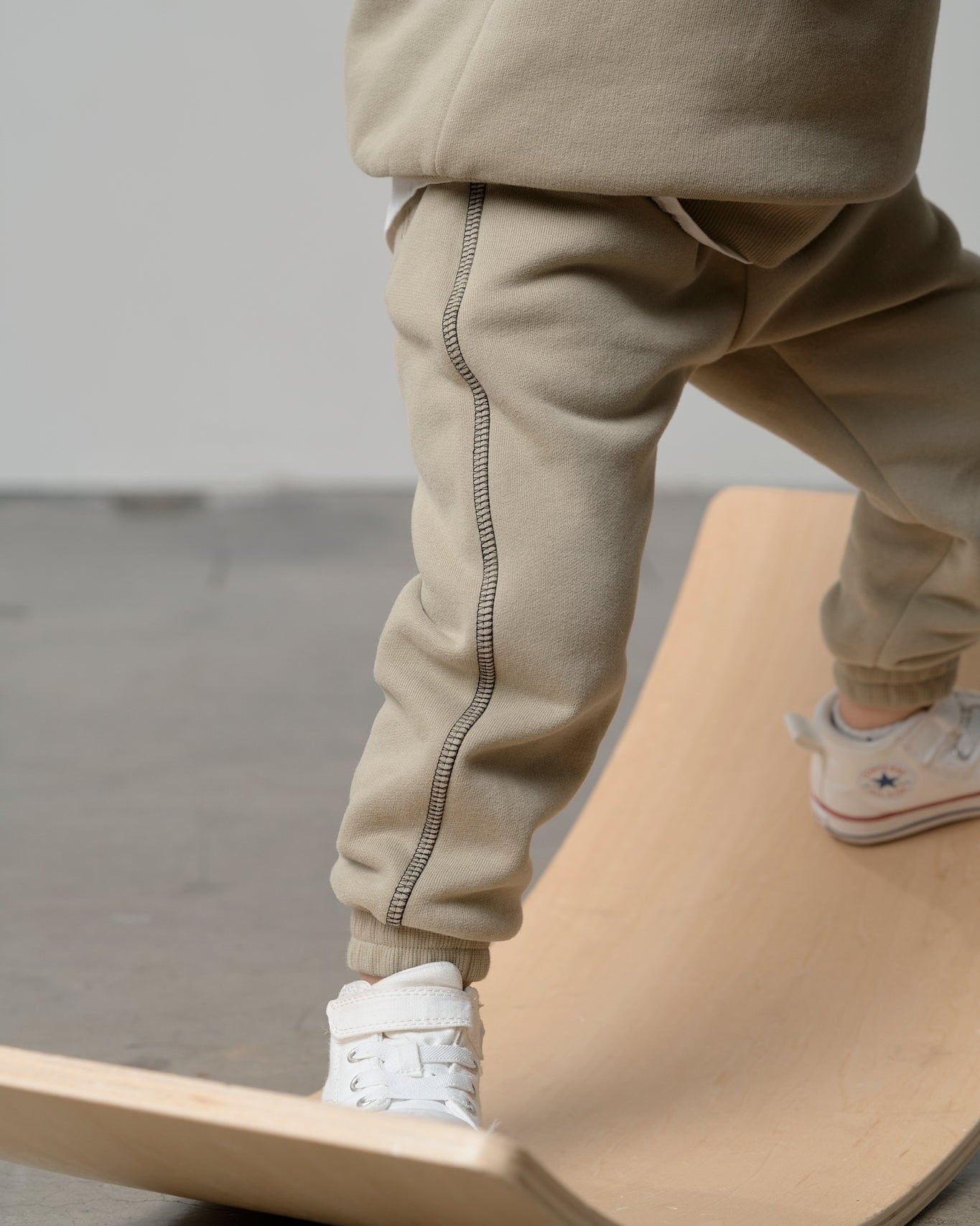 Contrast Stitch Elevated Sweatpant - Olive - Little Bipsy