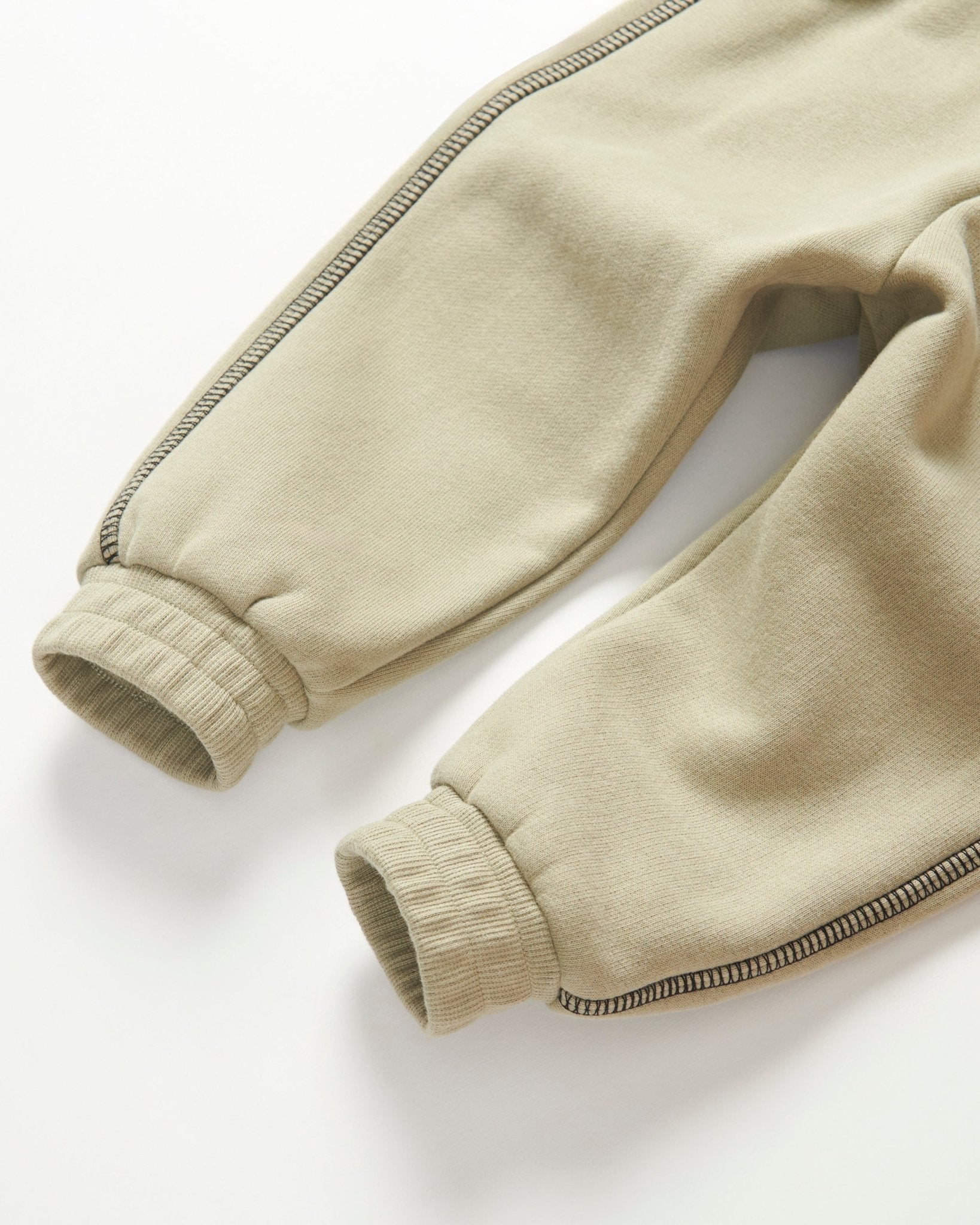 Contrast Stitch Elevated Sweatpant - Olive - Little Bipsy