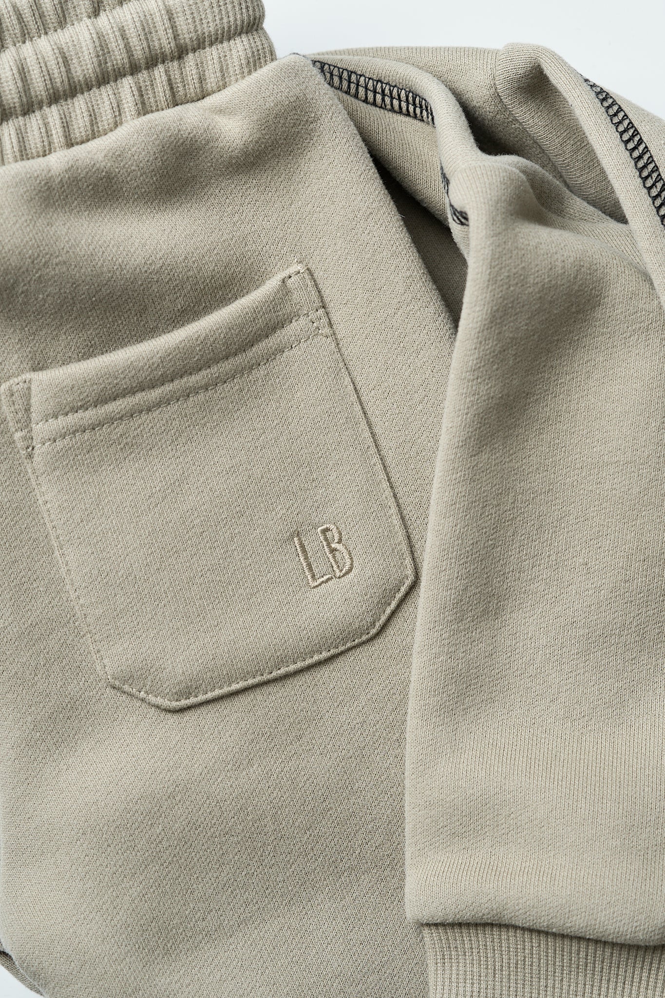 Contrast Stitch Elevated Sweatpant - Olive - Little Bipsy