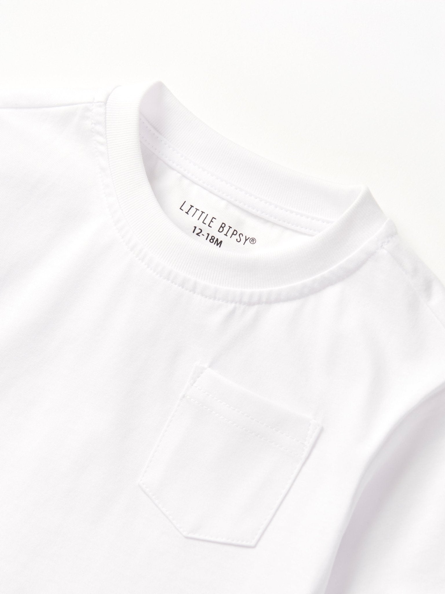 Cotton Tee - White - Little Bipsy
