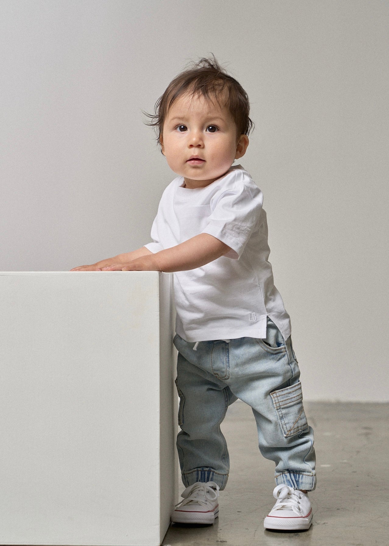 Cotton Tee - White - Little Bipsy