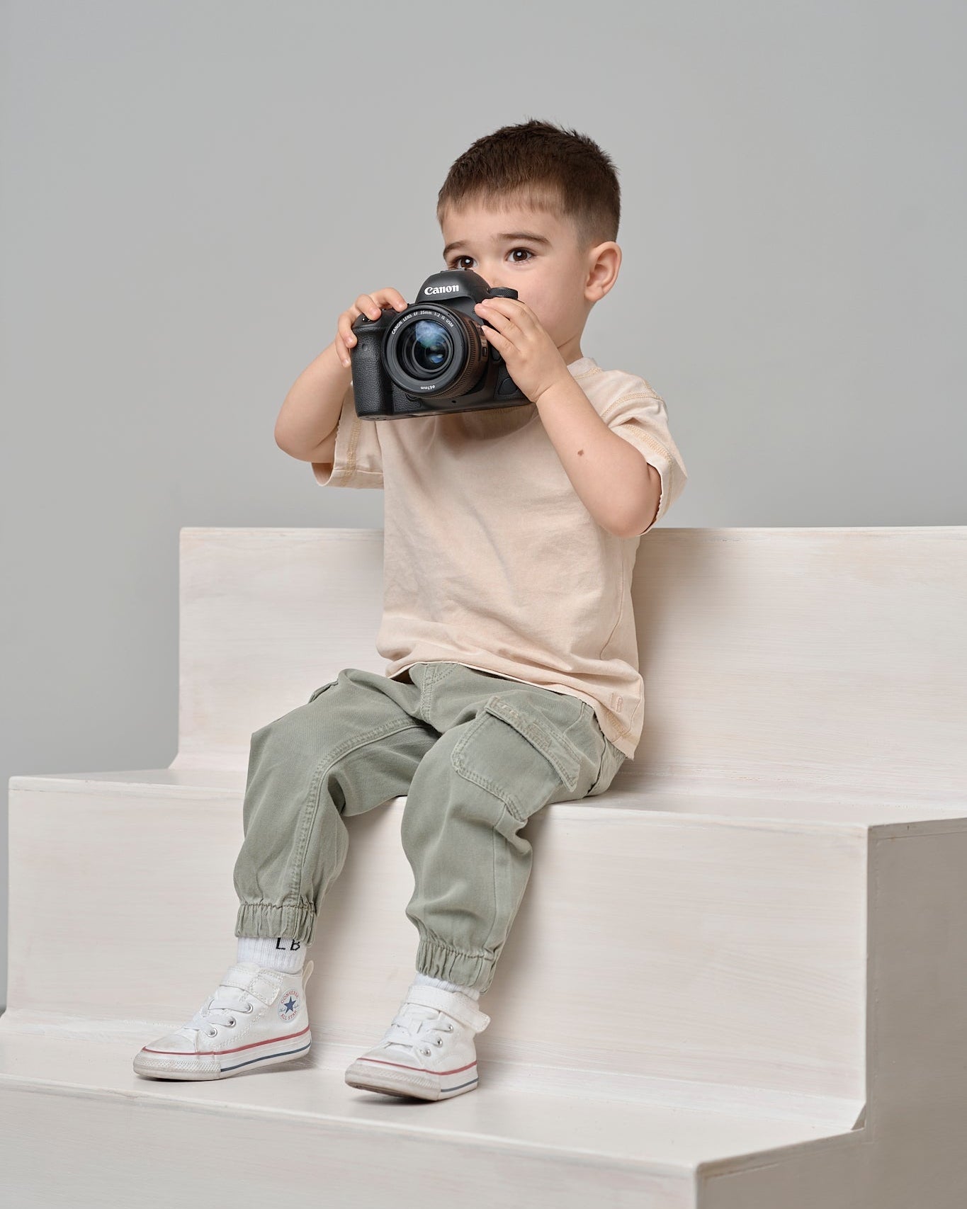 Cotton Twill Cargo Jogger - Agave - Little Bipsy