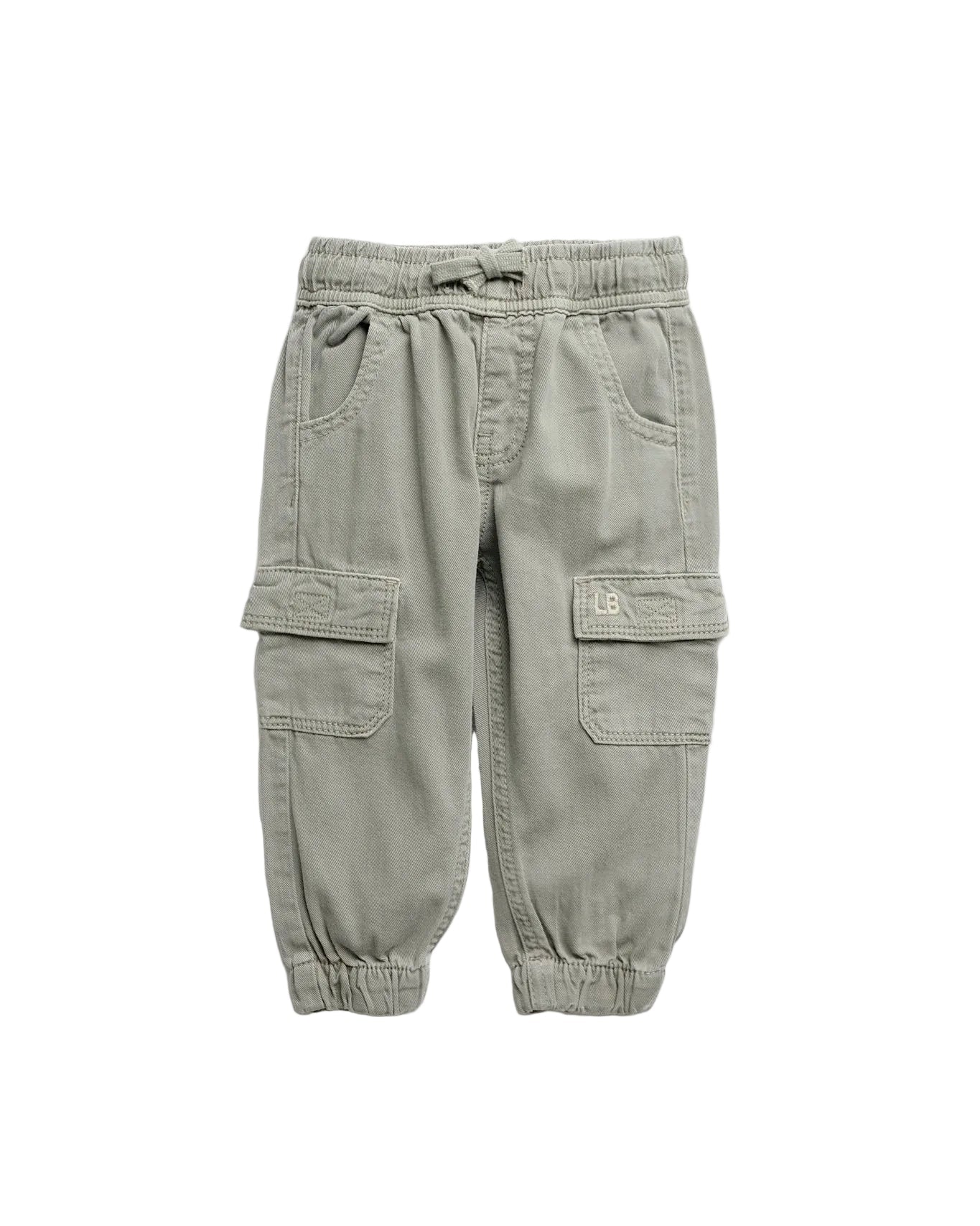 Cotton Twill Cargo Jogger - Agave - Little Bipsy