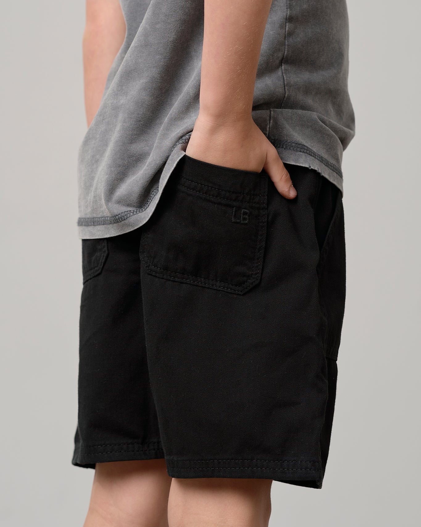 Cotton Twill Short - Black - Little Bipsy