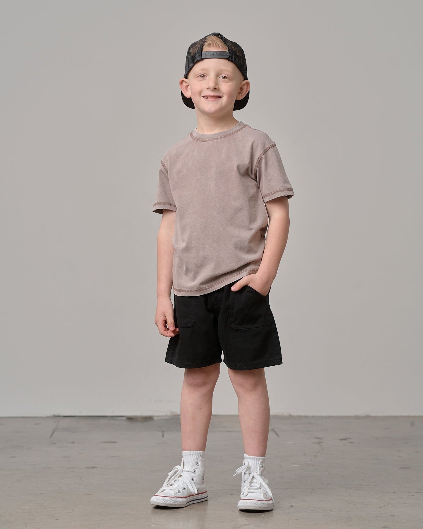 Cotton Twill Short - Black - Little Bipsy