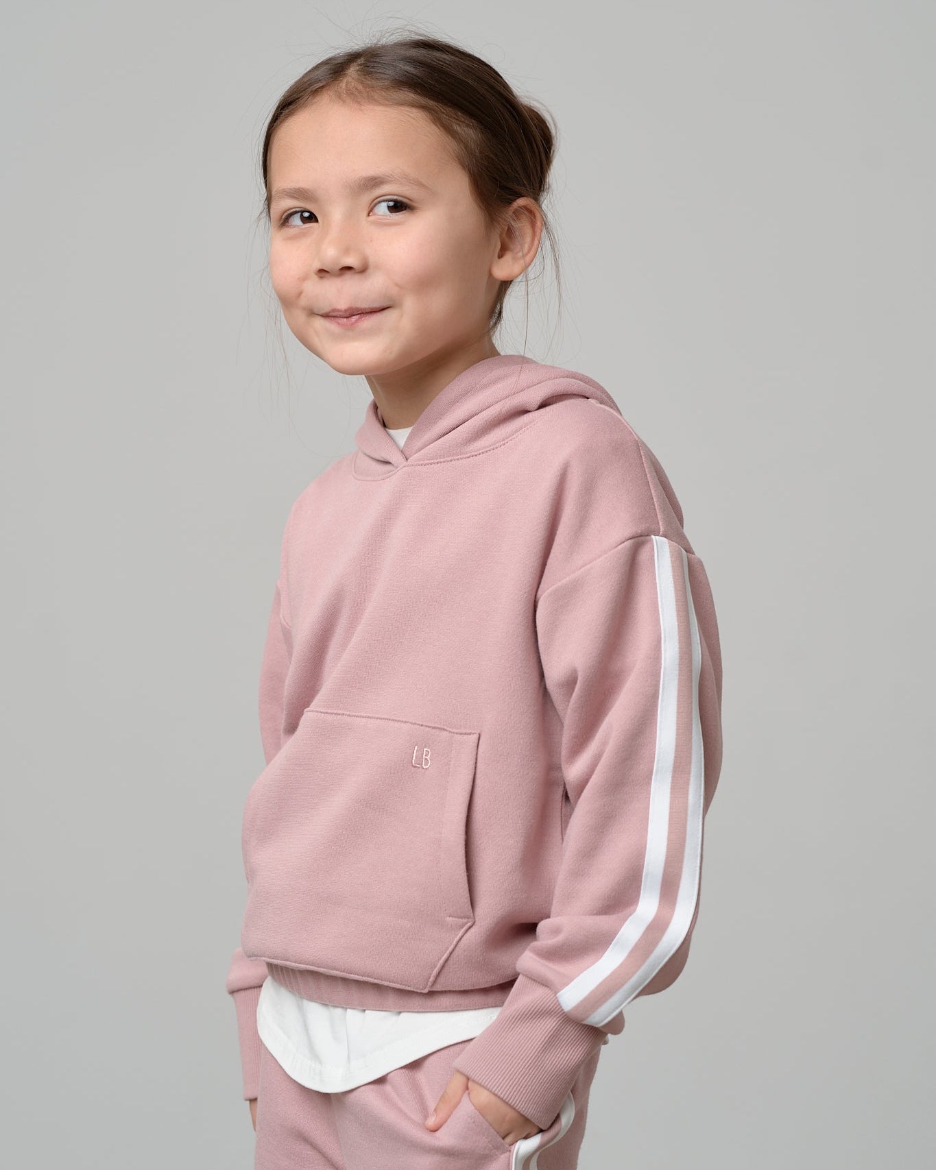 Cropped Hoodie - Dusty Rosewood - Little Bipsy