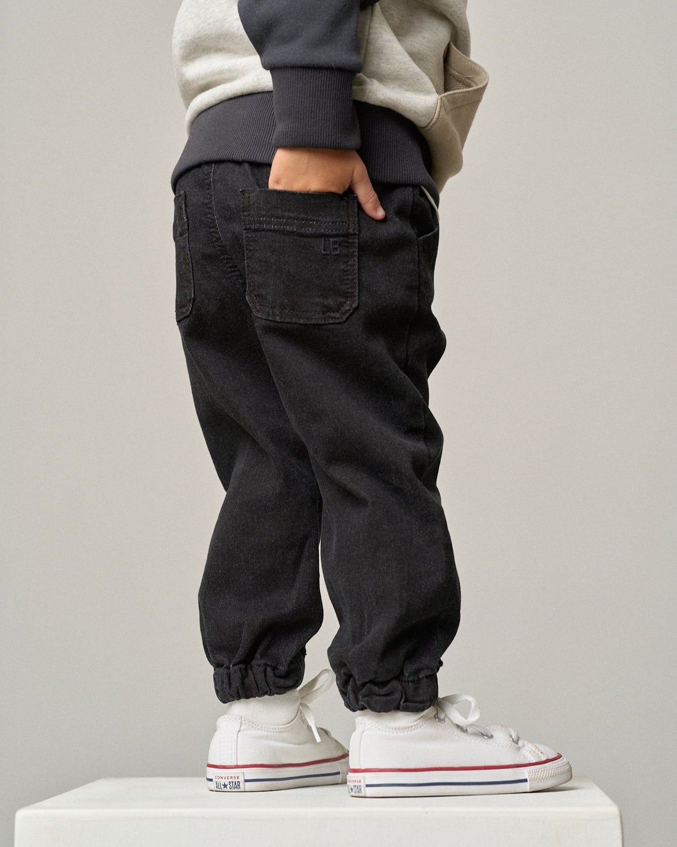 Denim Jogger - Black - Little Bipsy