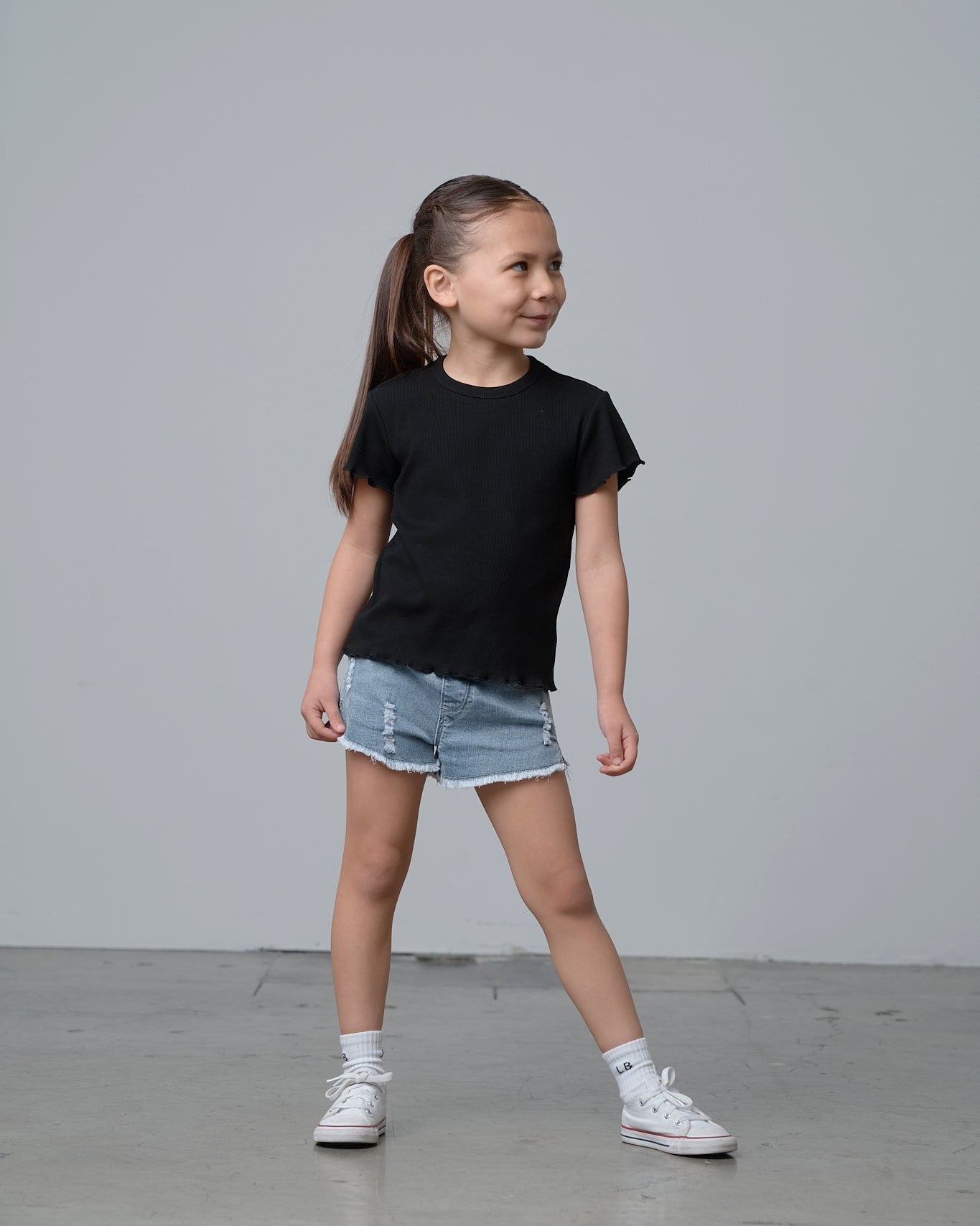 Denim Shorties - Light Wash - Little Bipsy