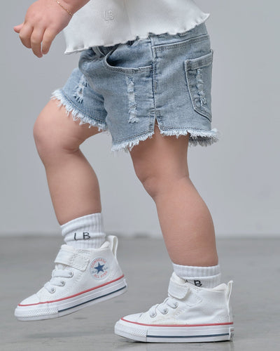 Denim Shorties - Light Wash - Little Bipsy