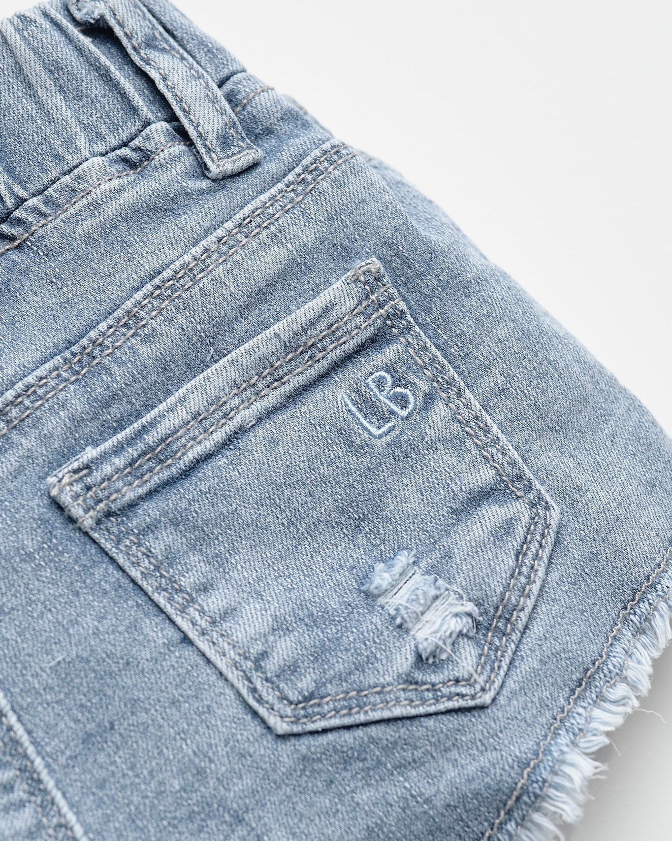 Denim Shorties - Light Wash - Little Bipsy