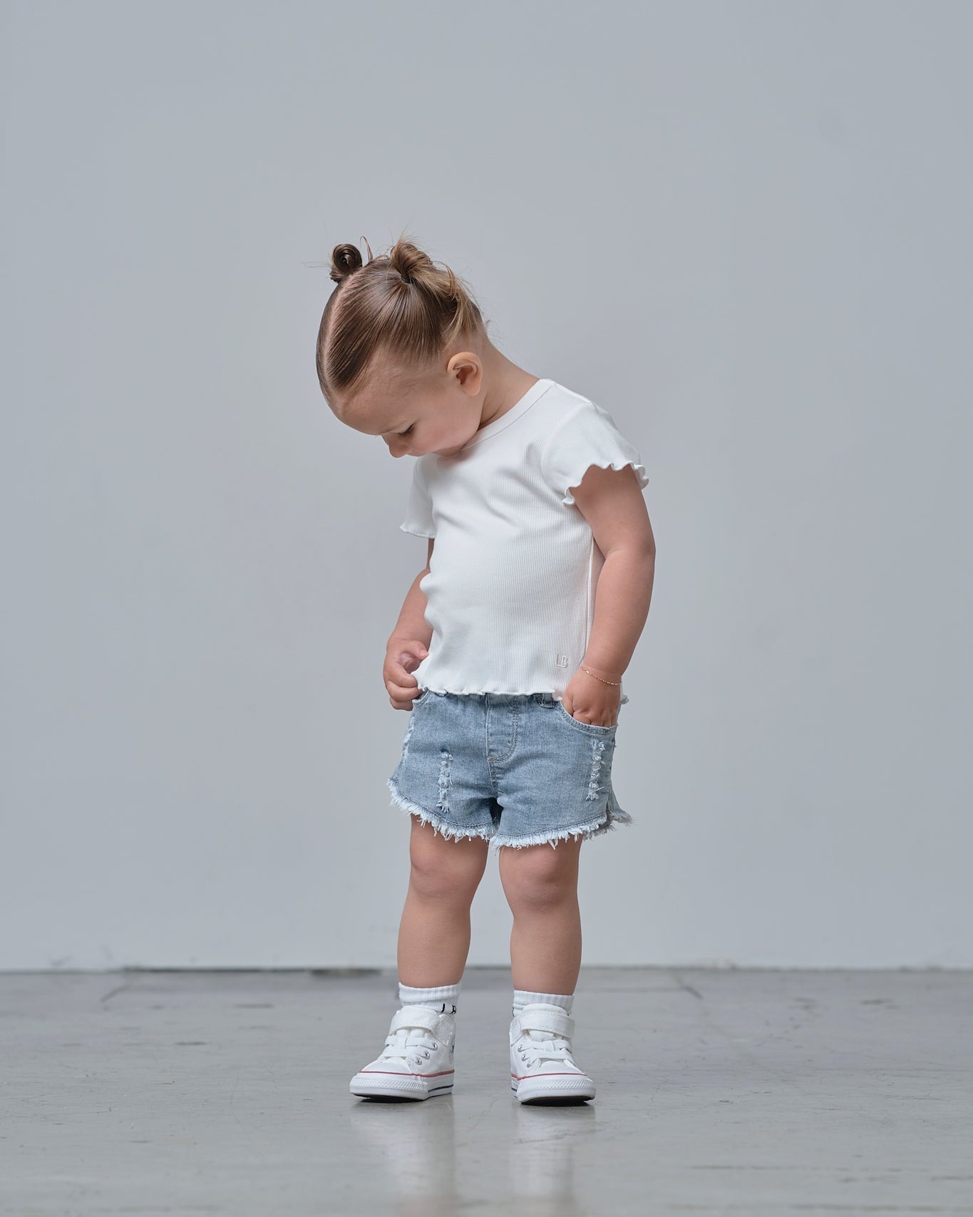 Denim Shorties - Light Wash - Little Bipsy