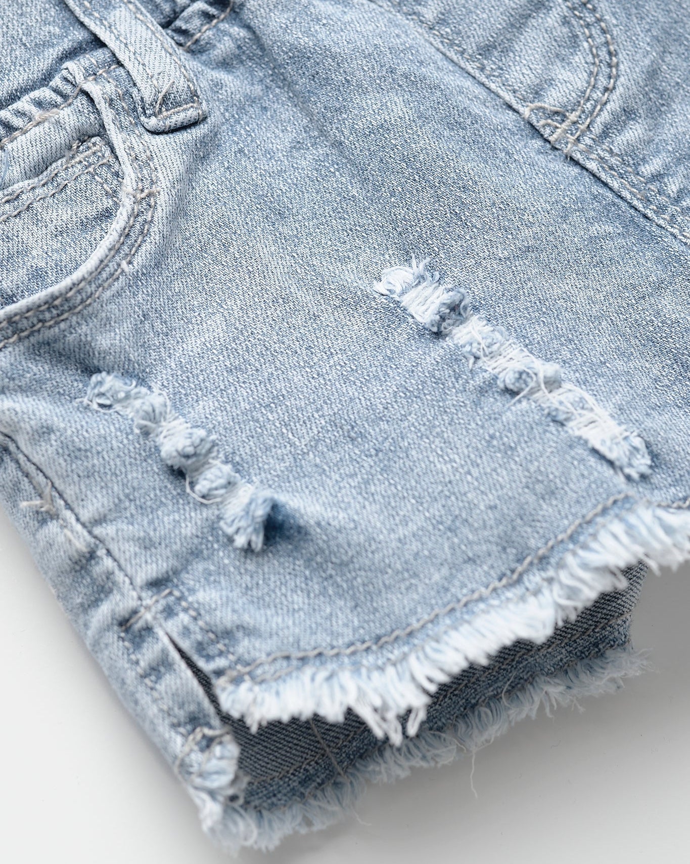 Denim Shorties - Light Wash - Little Bipsy