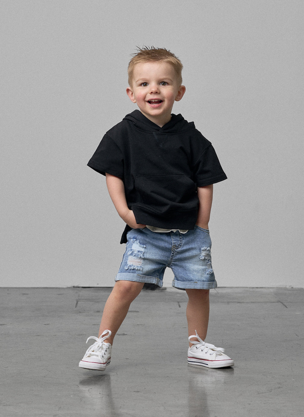 Distressed Denim Short - Little Bipsy