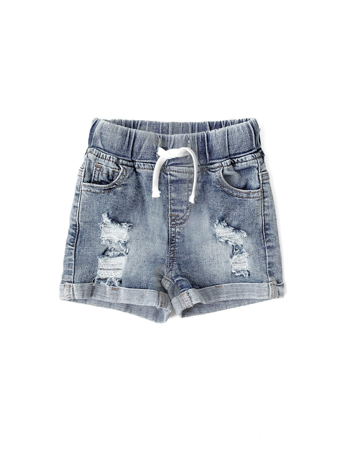 Distressed Denim Short - Little Bipsy