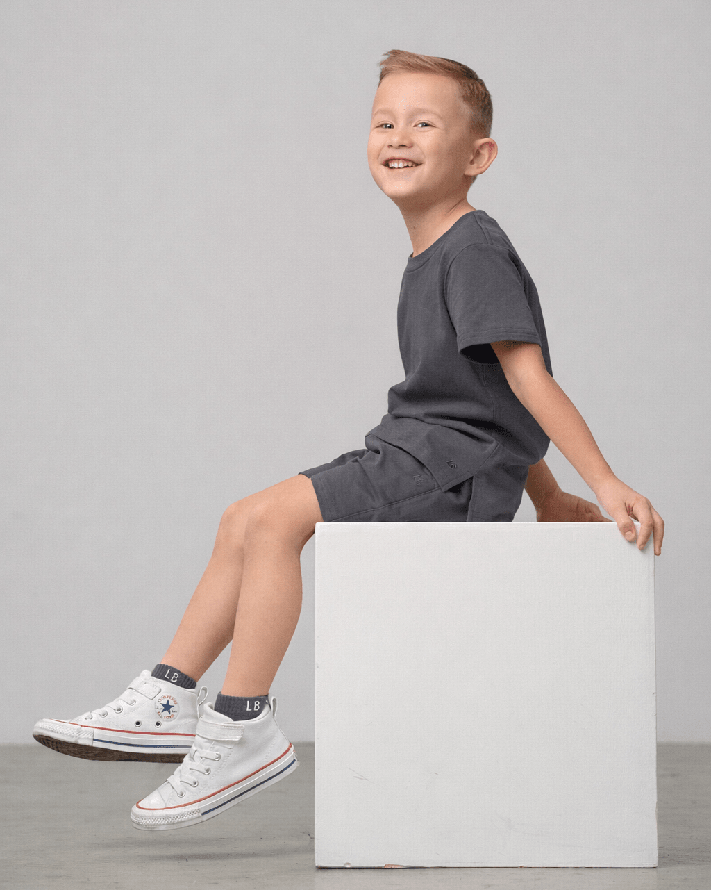 Elevated Tee - Iron - Little Bipsy