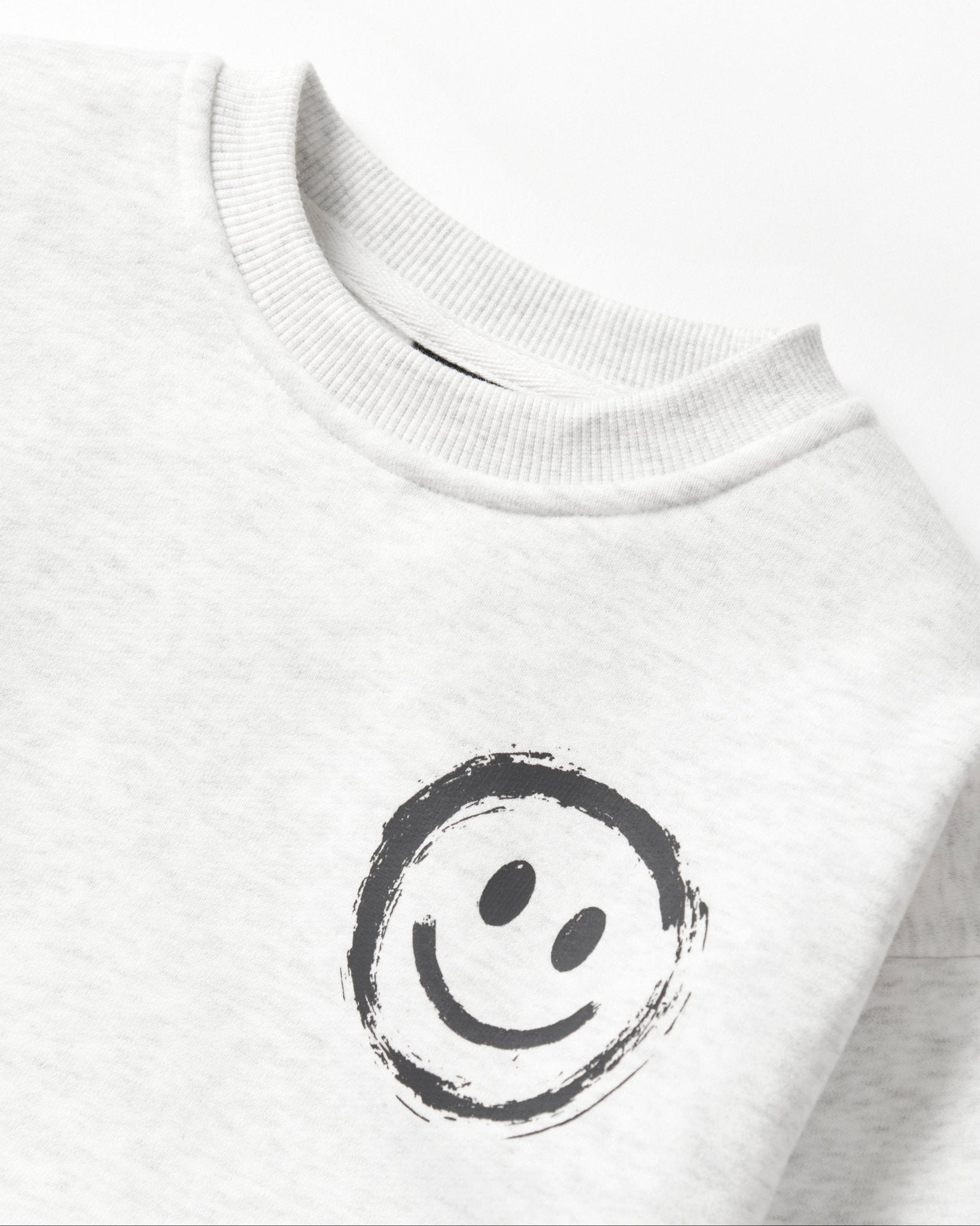 Happy Day Elevated Crewneck - Light Heather Grey - Little Bipsy