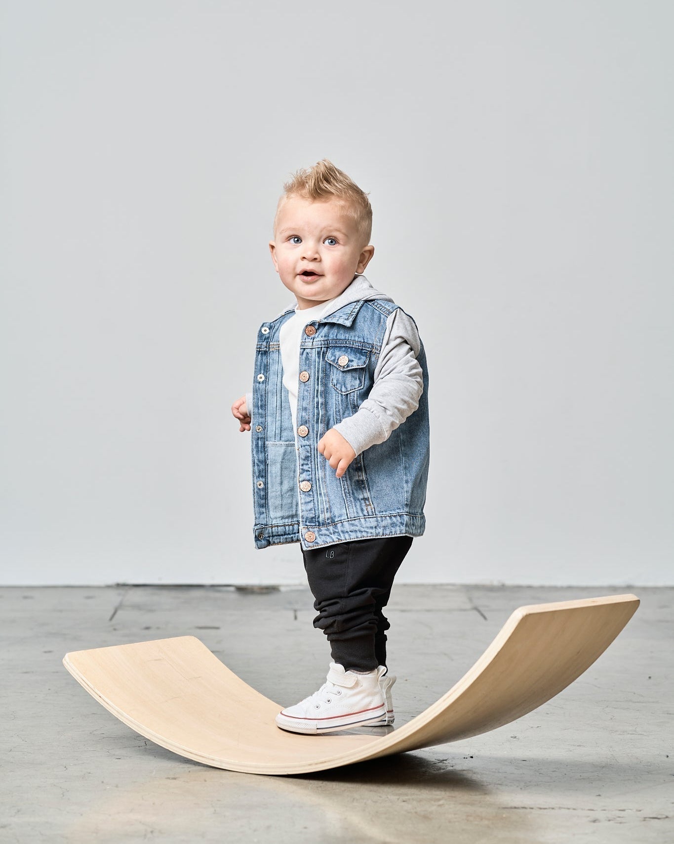 Hooded Denim Jacket - Grey - Little Bipsy