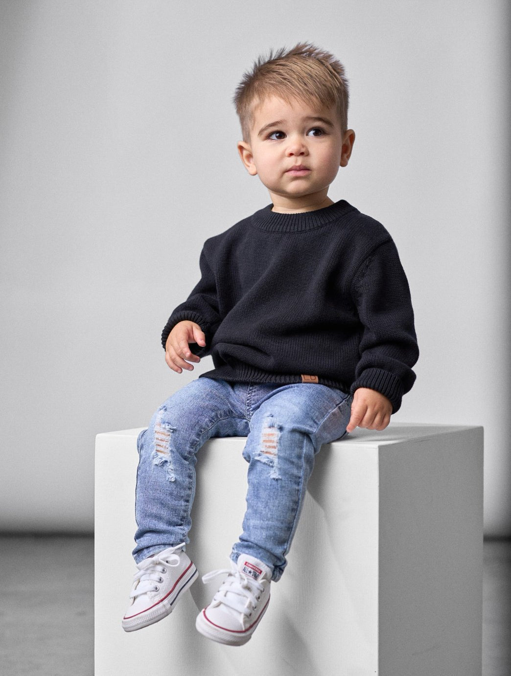 Light Wash Distressed Denim - Little Bipsy