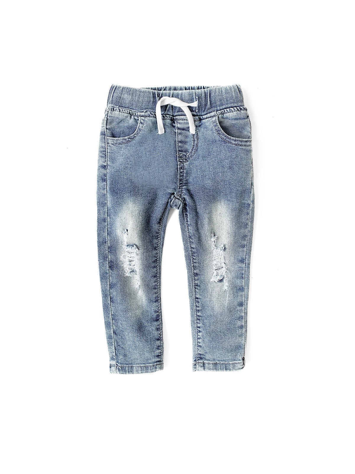 Light Wash Distressed Denim - Little Bipsy