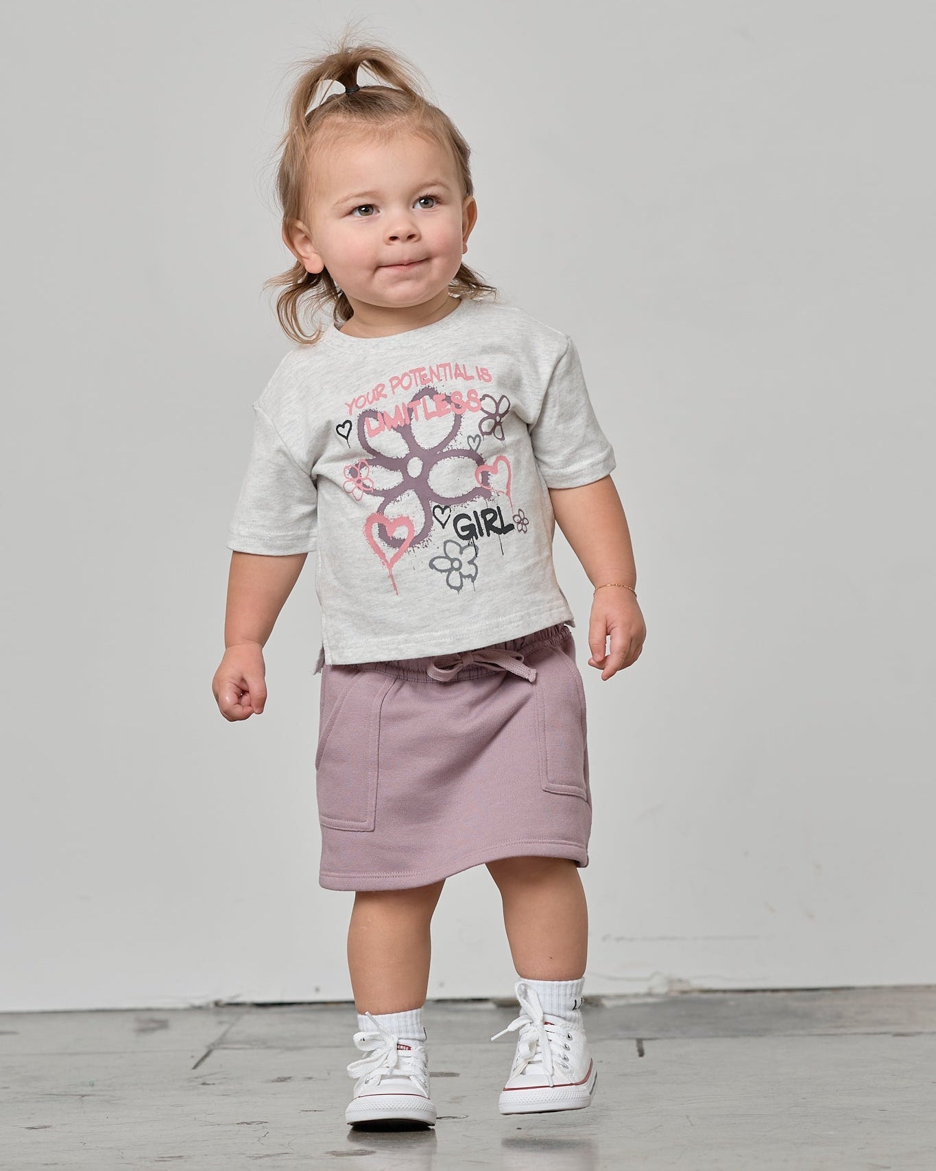 Limitless Tee - Light Heather Grey - Little Bipsy