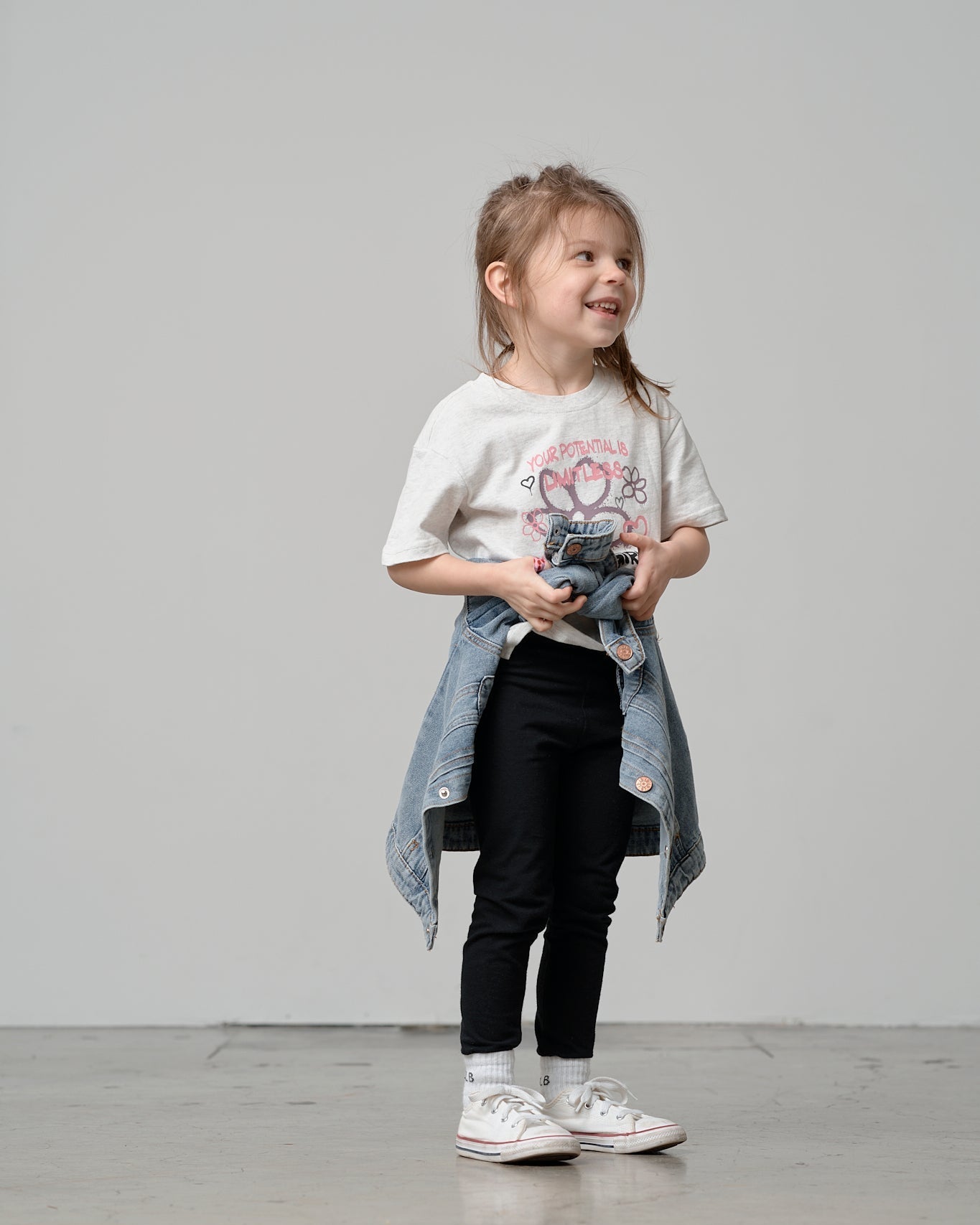 Limitless Tee - Light Heather Grey - Little Bipsy