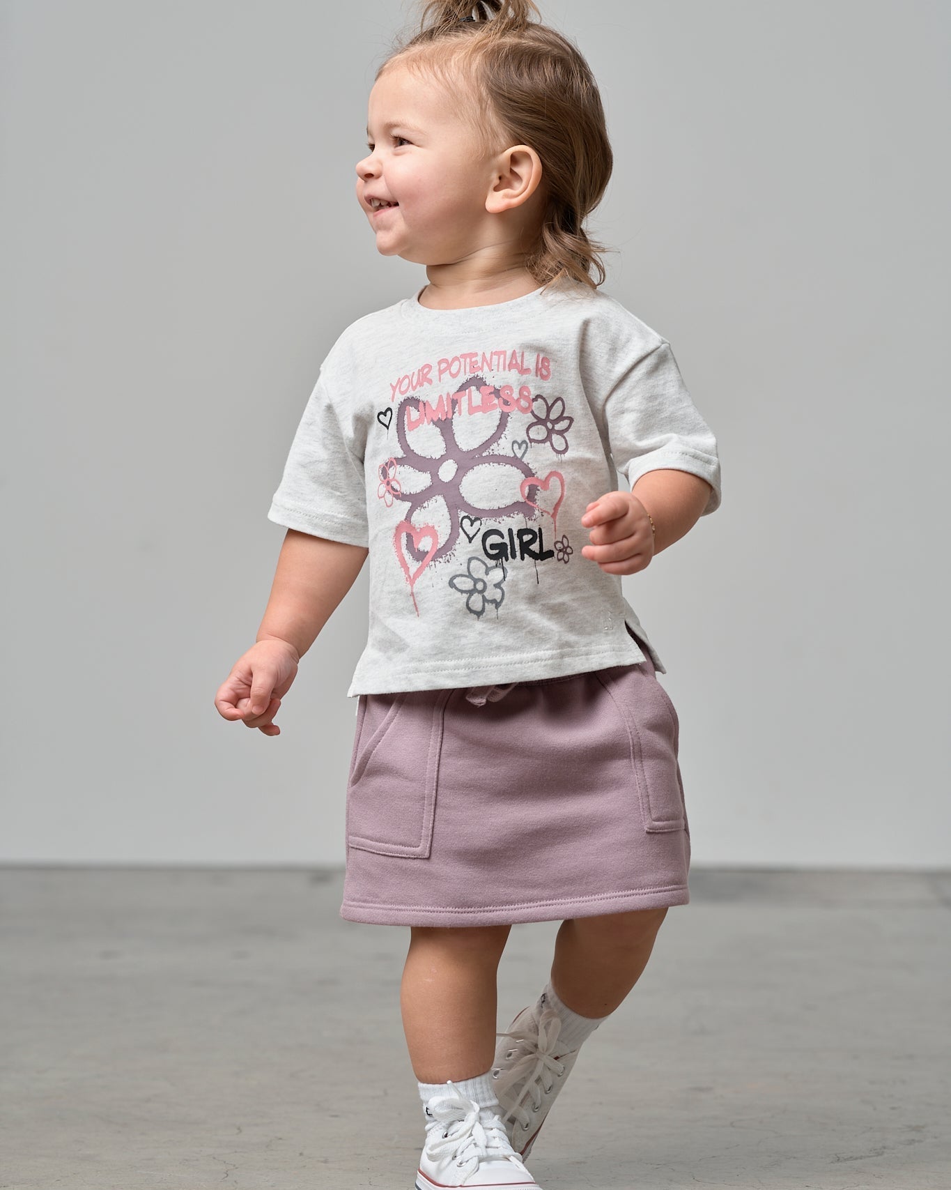 Limitless Tee - Light Heather Grey - Little Bipsy