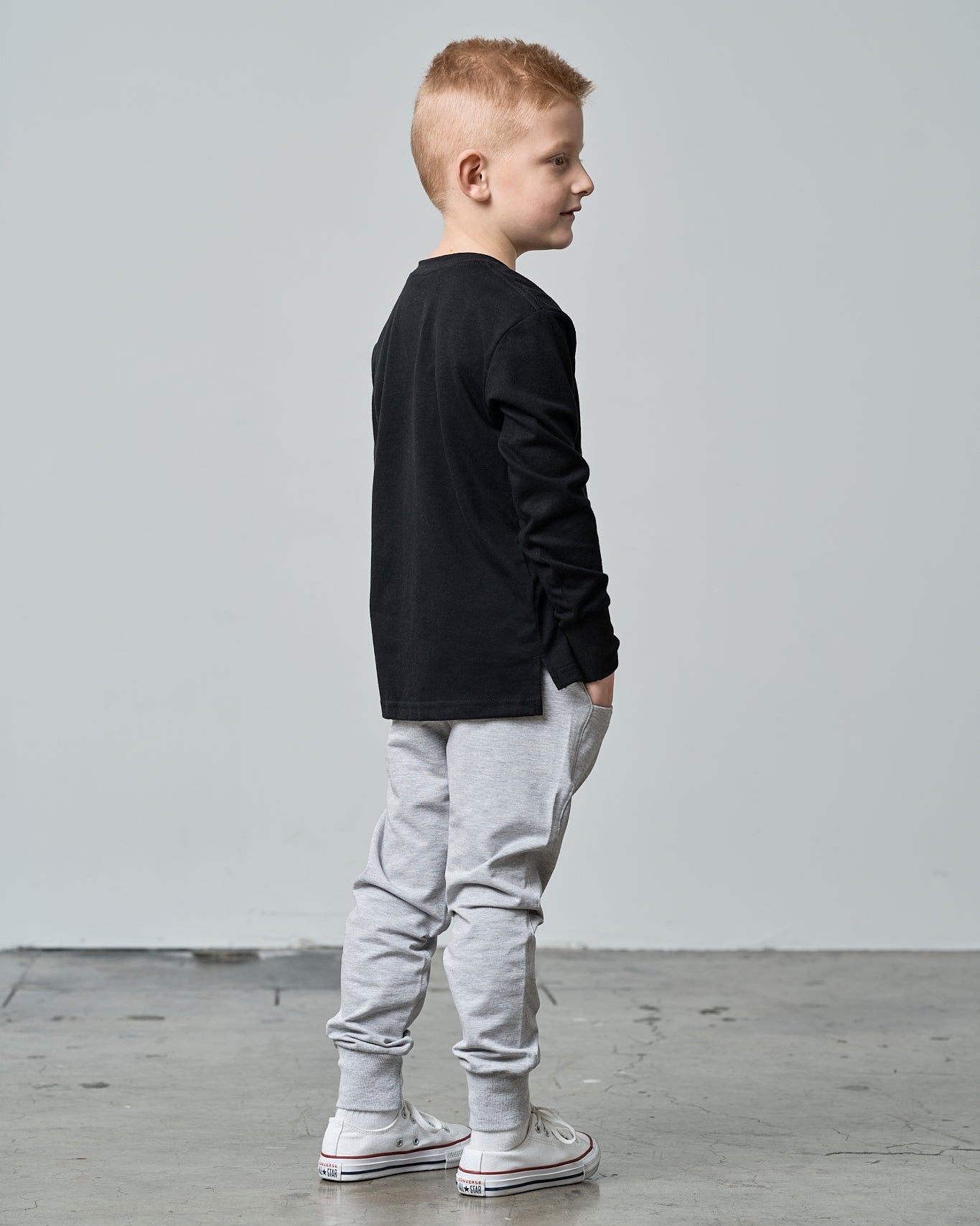 Long Sleeve Elevated Tee - Black - Little Bipsy