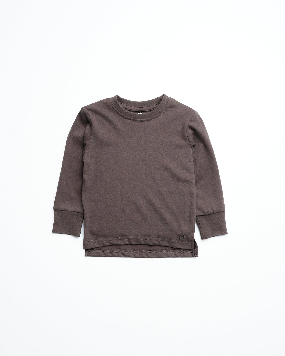Long Sleeve Elevated Tee - Brown - Little Bipsy