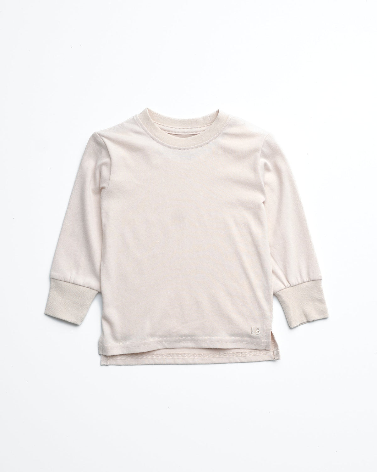 Long Sleeve Elevated Tee - Cream - Little Bipsy