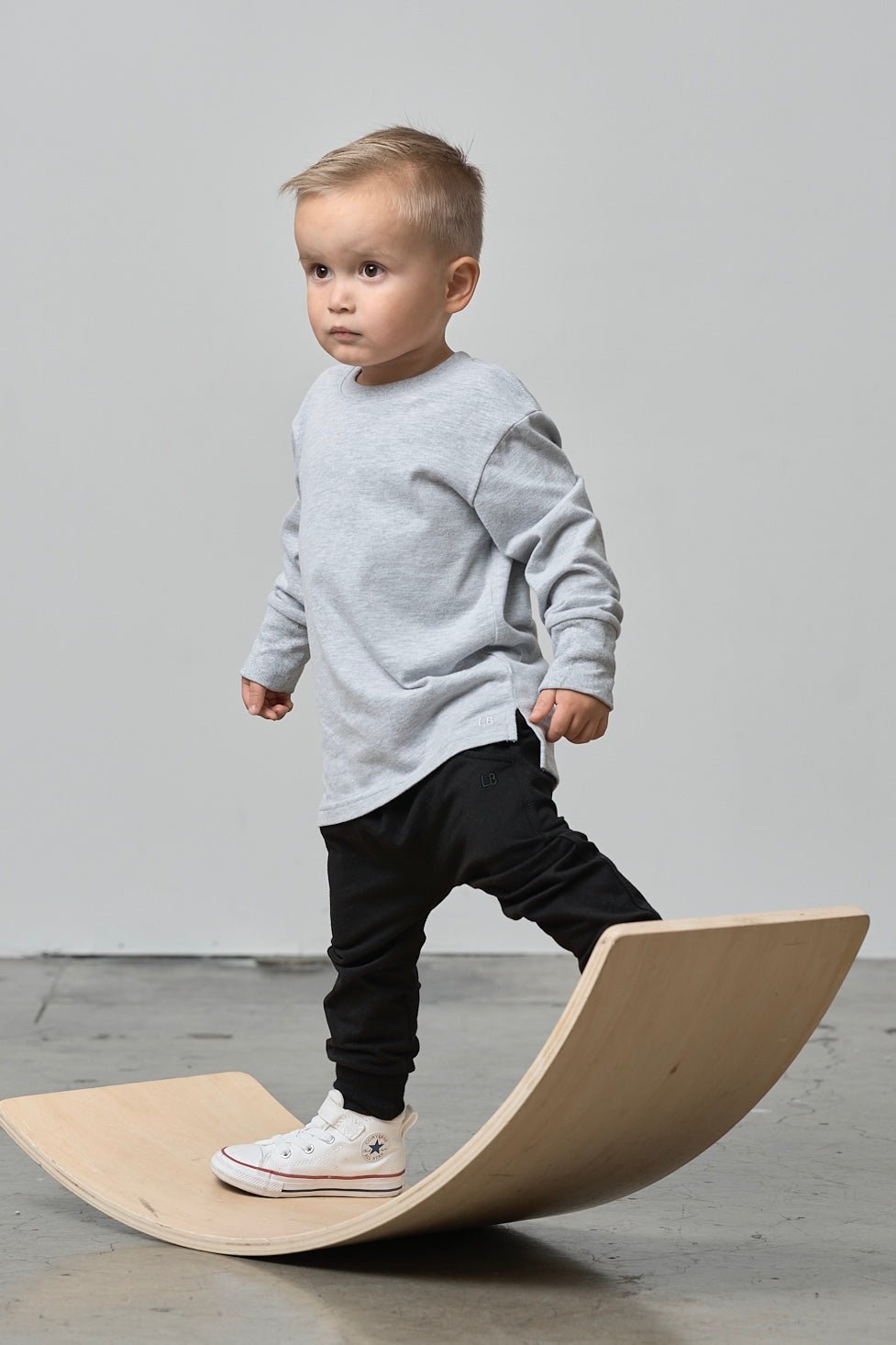 Long Sleeve Elevated Tee - Grey - Little Bipsy