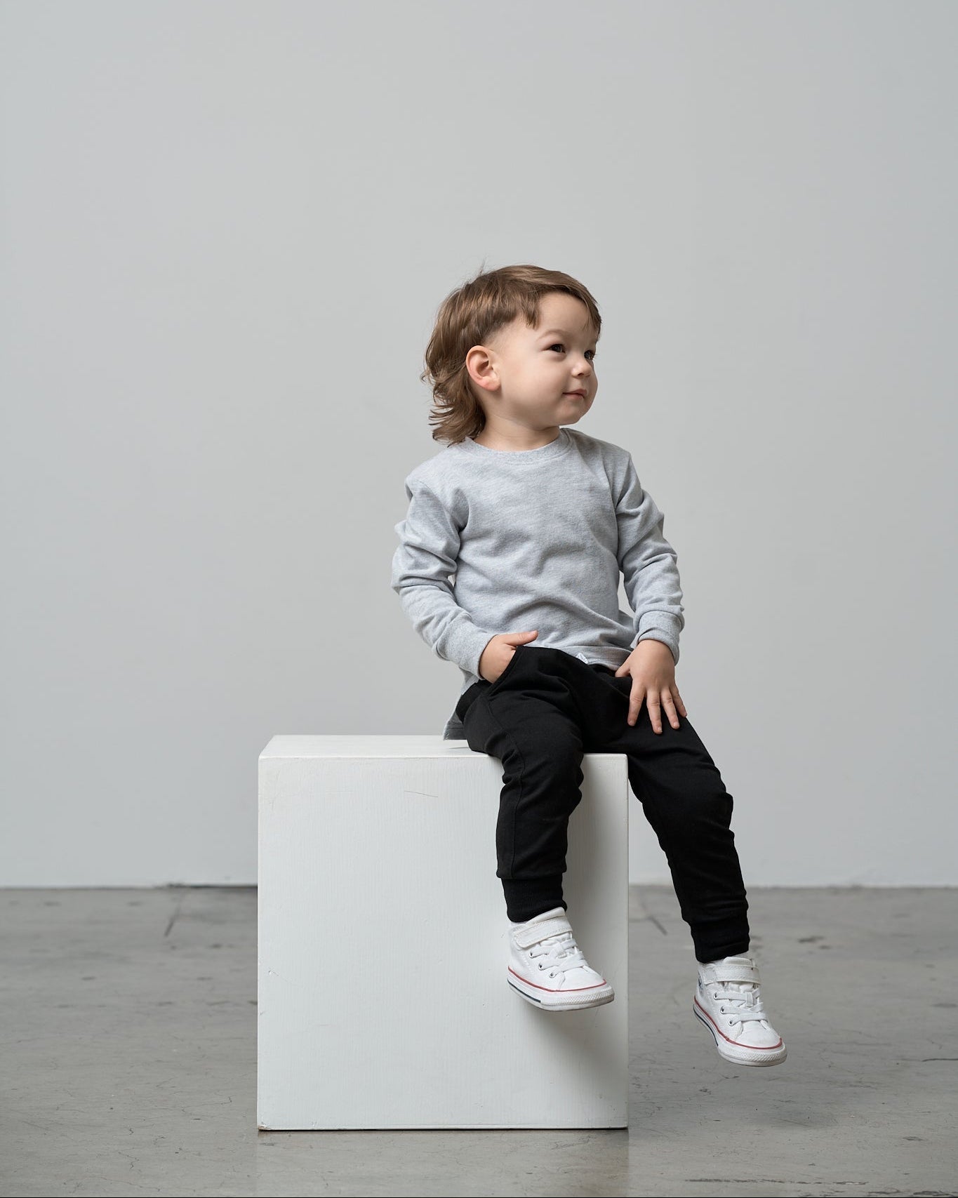 Long Sleeve Elevated Tee - Grey - Little Bipsy