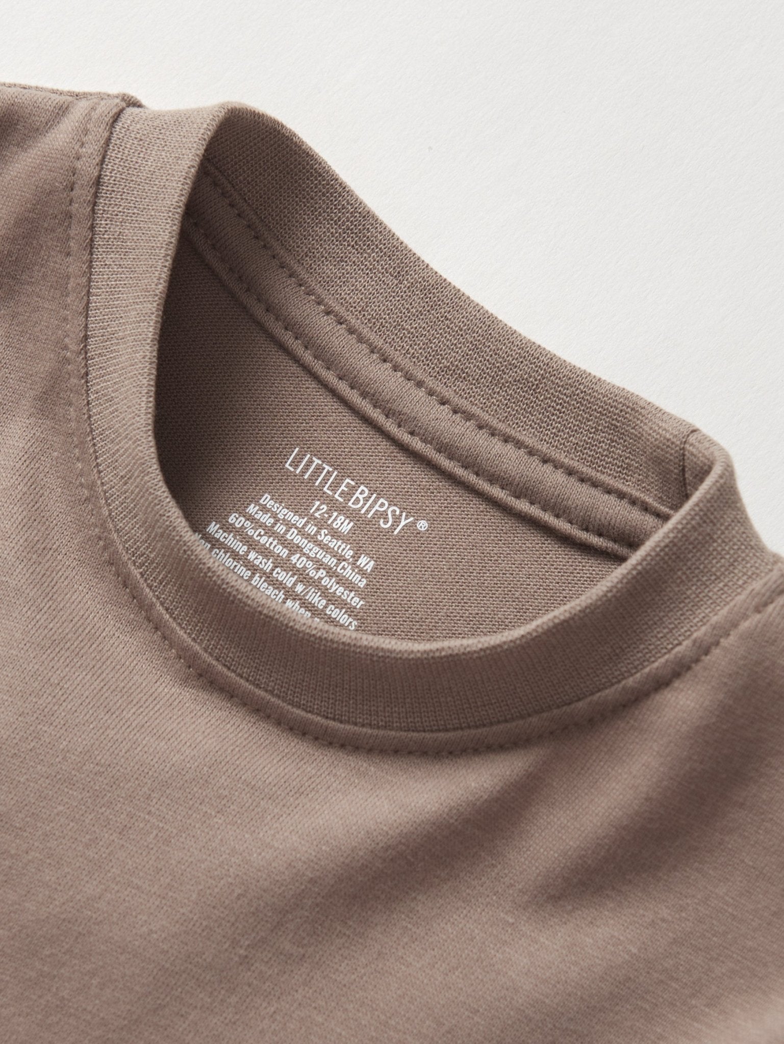 Long Sleeve Elevated Tee - Mushroom - Little Bipsy