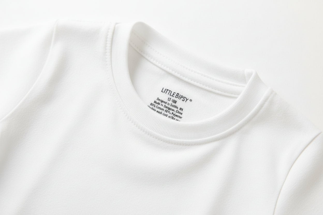 Long Sleeve Elevated Tee - White - Little Bipsy