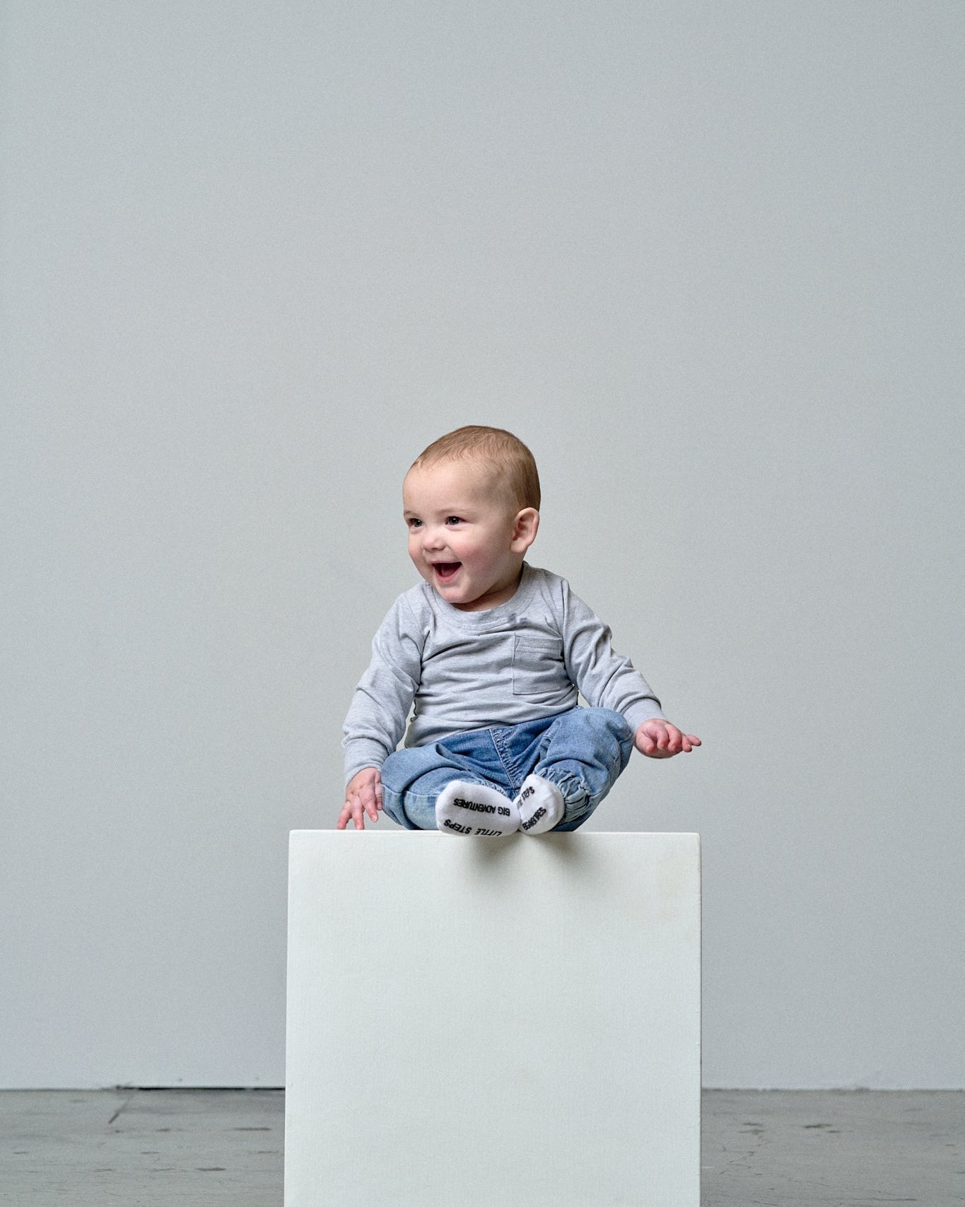 Long Sleeve Pocket Tee - Grey - Little Bipsy