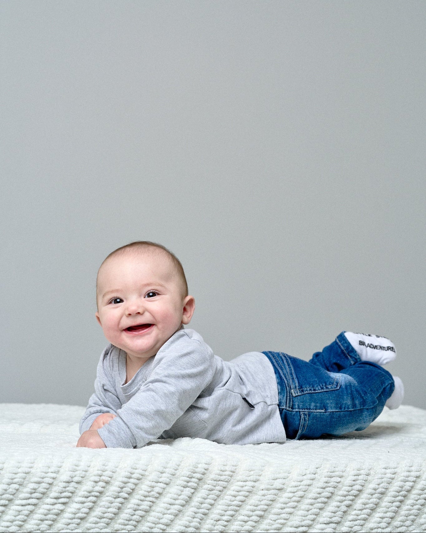 Long Sleeve Pocket Tee - Grey - Little Bipsy