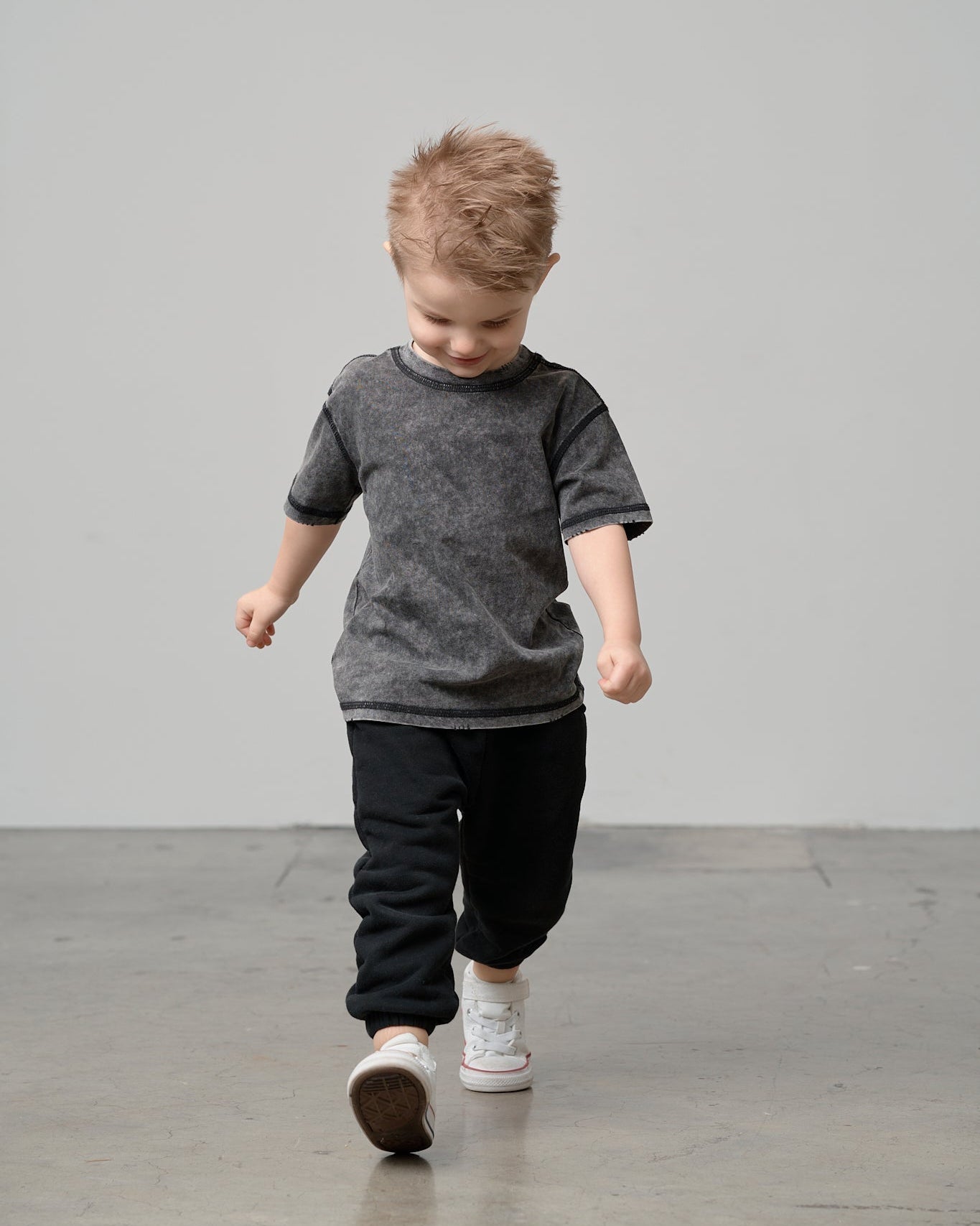 Mineral Wash Tee - Black - Little Bipsy