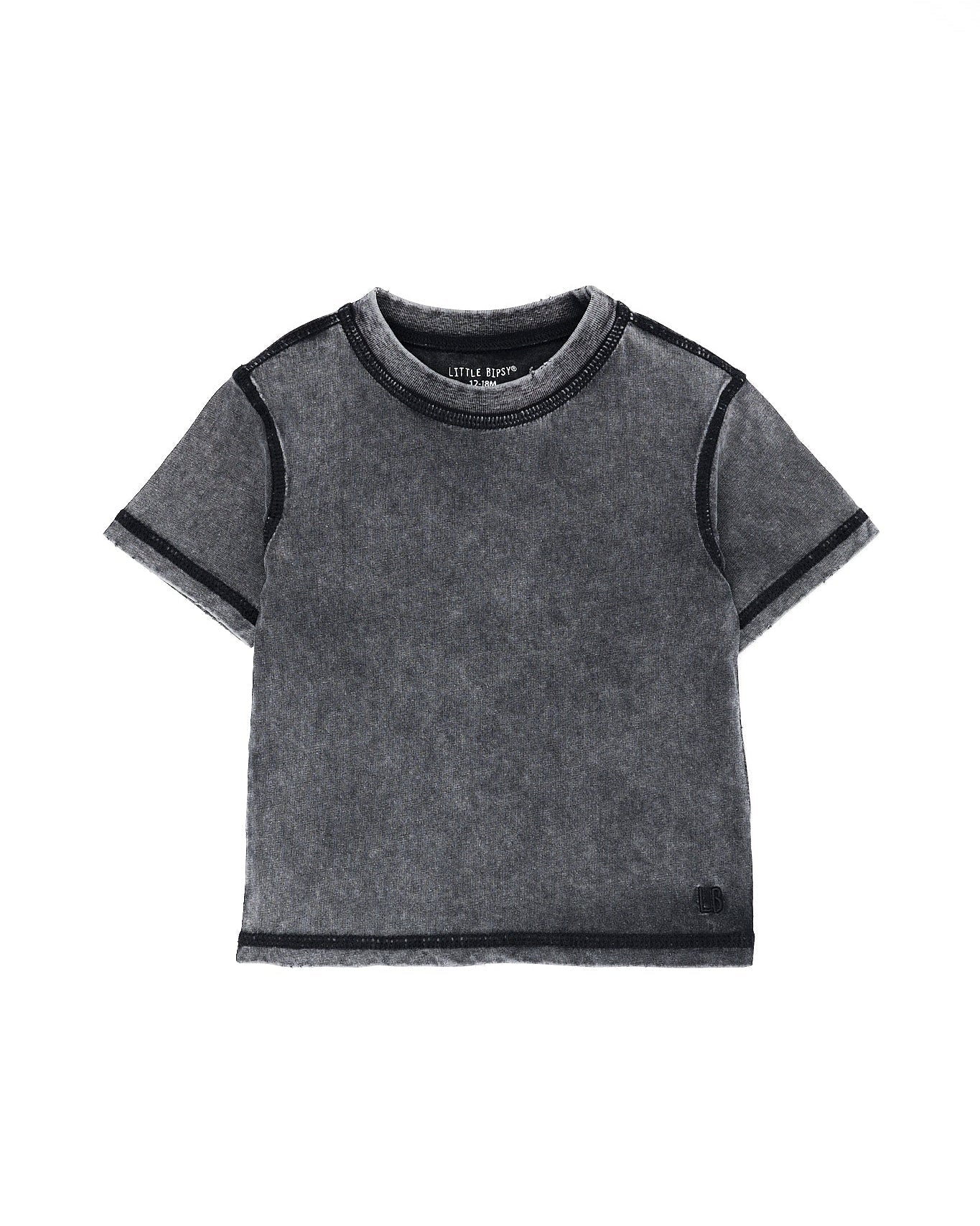Mineral Wash Tee - Black - Little Bipsy