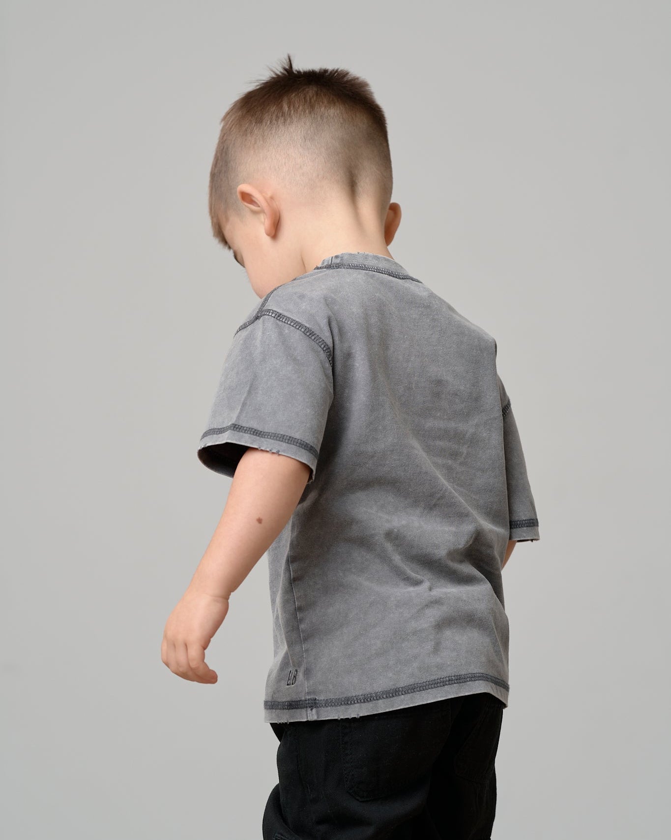 Mineral Wash Tee - Graphite - Little Bipsy