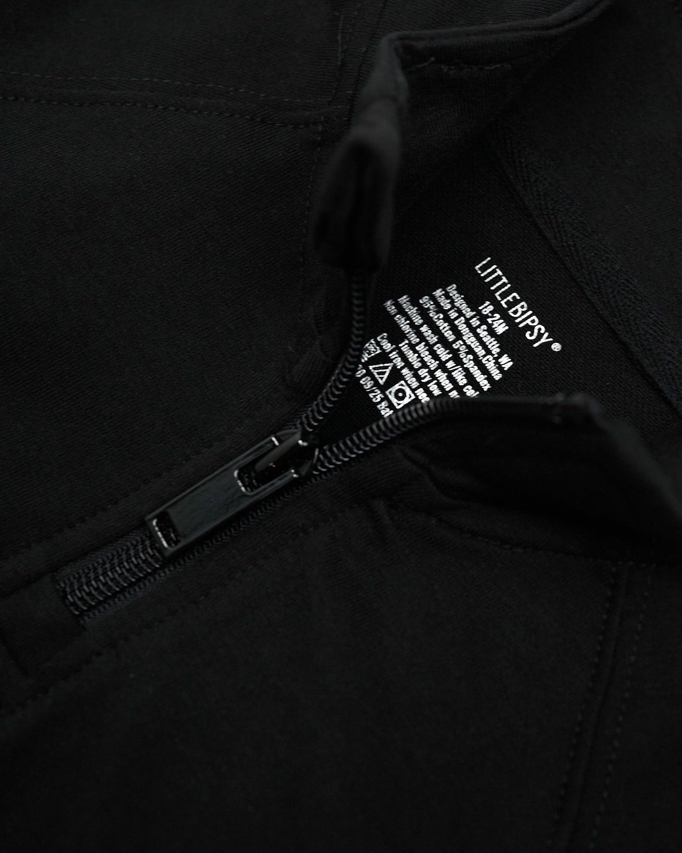 Quarter Zip Pullover - Black - Little Bipsy