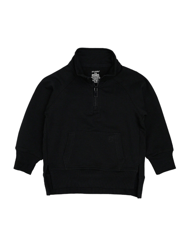 Quarter Zip Pullover - Black - Little Bipsy
