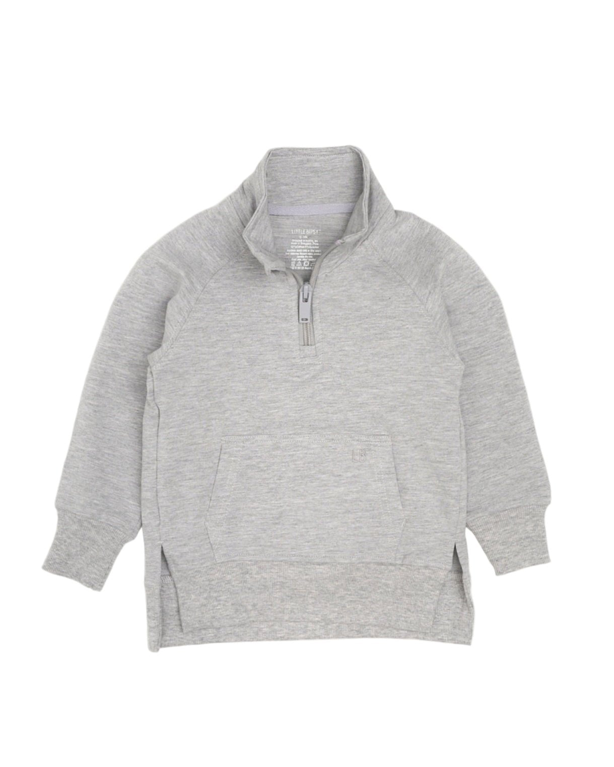 Quarter Zip Pullover - Grey - Little Bipsy