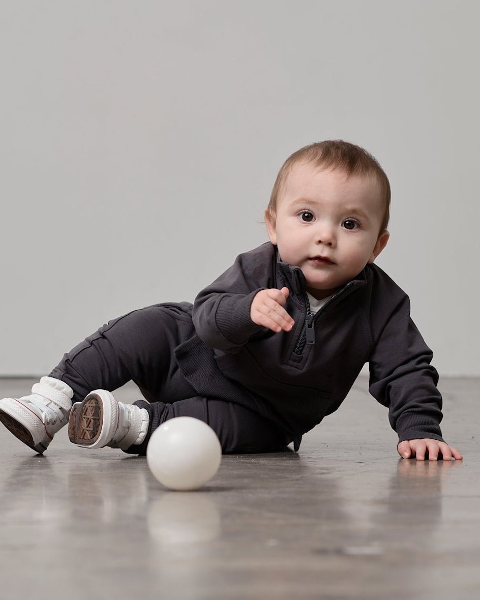 Quarter Zip Pullover - Iron - Little Bipsy