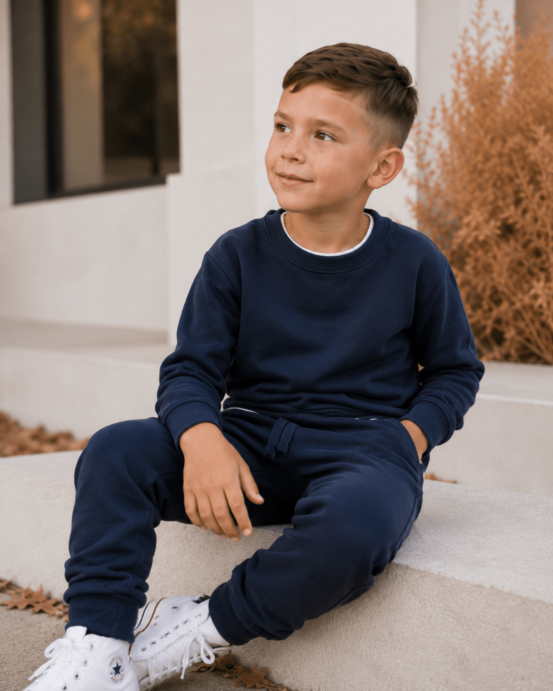 Raglan Crewneck - Blue - Little Bipsy
