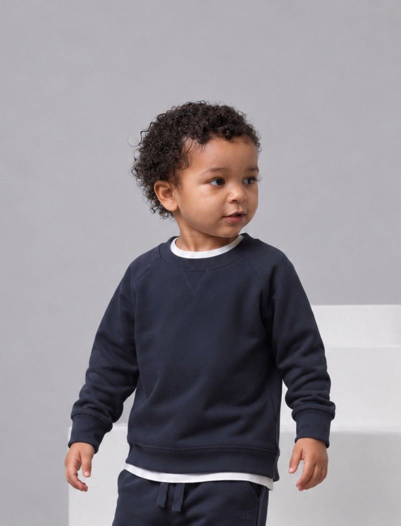 Raglan Crewneck - Blue - Little Bipsy
