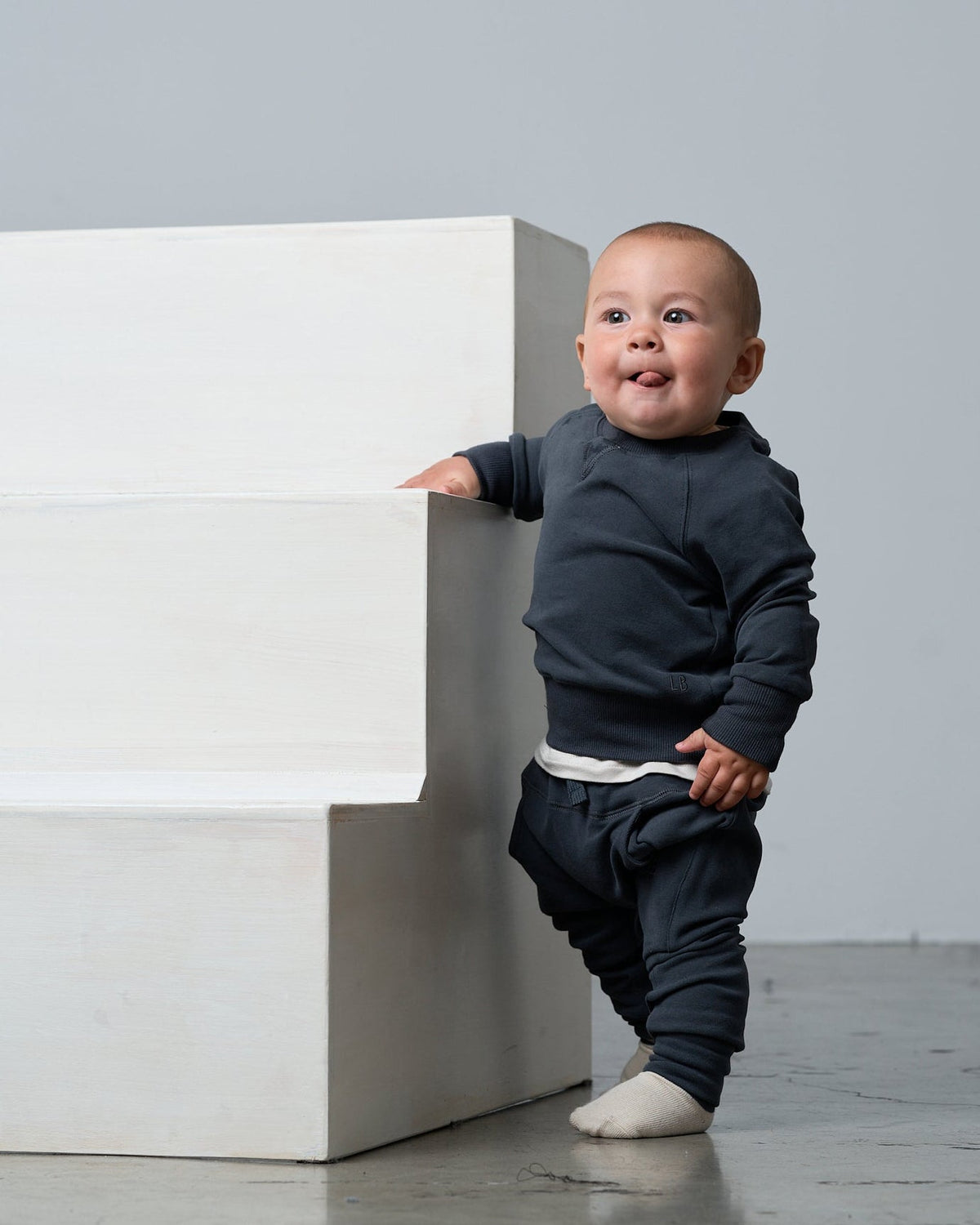 Raglan Crewneck - Blue - Little Bipsy