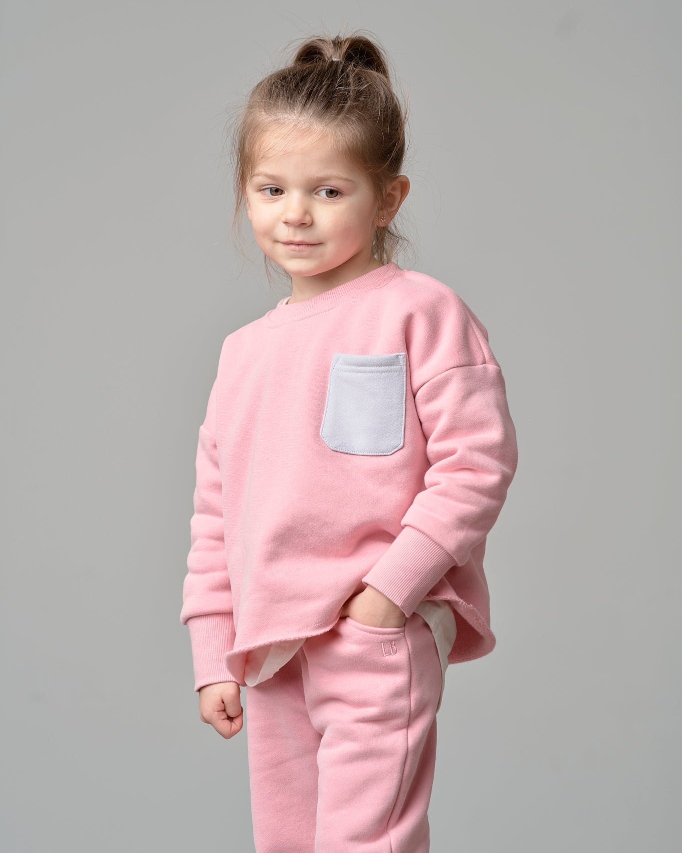 Raw Edge Elevated Crewneck - Rose - Little Bipsy