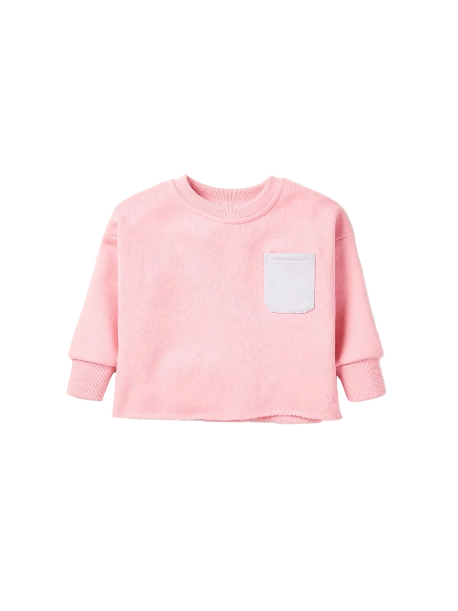 Raw Edge Elevated Crewneck - Rose - Little Bipsy
