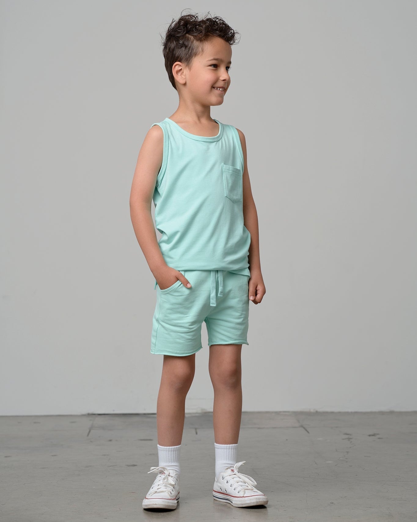 Raw Edge Harem Short - Mint - Little Bipsy